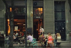 Bar cafe bookshop Meduza belgrade terrace